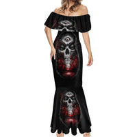 Skull Mermaid Dress Prayer Skull - Wonder Print Shop