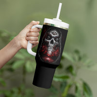 Skull Tumbler With Handle Prayer Skull - Wonder Print Shop