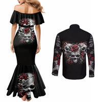 skull-couples-matching-mermaid-dress-and-long-sleeve-button-shirts-three-skull-no-see-evil-rose