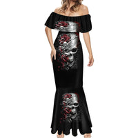 Skull Mermaid Dress Three Skull No See Evil Rose - Wonder Print Shop