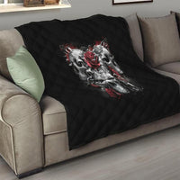 Skull Quilt Three Skull No See Evil Rose - Wonder Print Shop