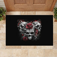 Skull Rubber Doormat Three Skull No See Evil Rose - Wonder Print Shop