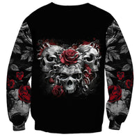 Skull Sweatshirt Three Skull No See Evil Rose - Wonder Print Shop