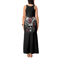 Skull Tank Maxi Dress Three Skull No See Evil Rose - Wonder Print Shop