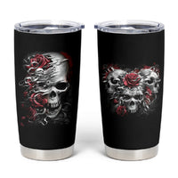 Skull Tumbler Cup Three Skull No See Evil Rose - Wonder Print Shop