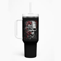 Skull Tumbler With Handle Three Skull No See Evil Rose - Wonder Print Shop