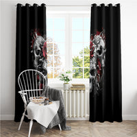 Skull Window Curtain Three Skull No See Evil Rose - Wonder Print Shop