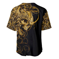 Skull Baseball Jersey Golden Warrior Royal - Wonder Print Shop