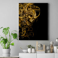 Skull Canvas Wall Art Golden Warrior Royal - Wonder Print Shop