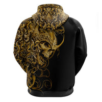 Skull Hoodie Golden Warrior Royal - Wonder Print Shop