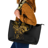 Skull Leather Tote Bag Golden Warrior Royal - Wonder Print Shop