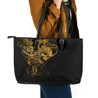 Skull Leather Tote Bag Golden Warrior Royal - Wonder Print Shop