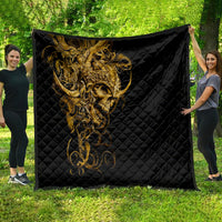 Skull Quilt Golden Warrior Royal - Wonder Print Shop
