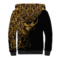 Skull Sherpa Hoodie Golden Warrior Royal - Wonder Print Shop