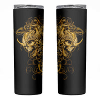 Skull Skinny Tumbler Golden Warrior Royal - Wonder Print Shop