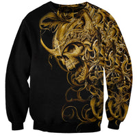 Skull Sweatshirt Golden Warrior Royal - Wonder Print Shop