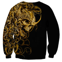 Skull Sweatshirt Golden Warrior Royal - Wonder Print Shop
