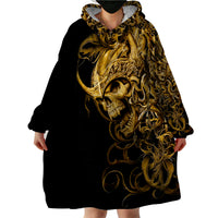 Skull Wearable Blanket Hoodie Golden Warrior Royal - Wonder Print Shop