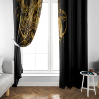 Skull Window Curtain Golden Warrior Royal - Wonder Print Shop