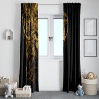 Skull Window Curtain Golden Warrior Royal - Wonder Print Shop