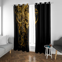Skull Window Curtain Golden Warrior Royal - Wonder Print Shop