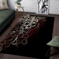 Skull Area Rug Silver Warrior Royal - Wonder Print Shop