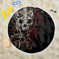 Skull Beach Blanket Silver Warrior Royal - Wonder Print Shop