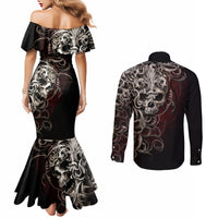 skull-couples-matching-mermaid-dress-and-long-sleeve-button-shirts-silver-warrior-royal