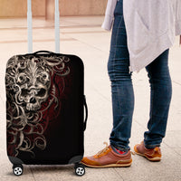 Skull Luggage Cover Silver Warrior Royal - Wonder Print Shop