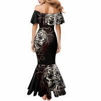 Skull Mermaid Dress Silver Warrior Royal - Wonder Print Shop
