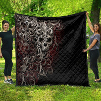 Skull Quilt Silver Warrior Royal - Wonder Print Shop