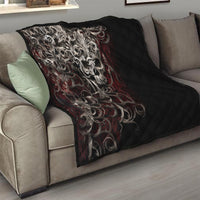 Skull Quilt Silver Warrior Royal - Wonder Print Shop