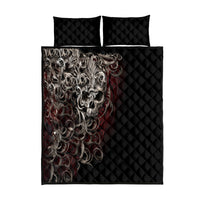 Skull Quilt Bed Set Silver Warrior Royal - Wonder Print Shop
