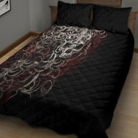 Skull Quilt Bed Set Silver Warrior Royal - Wonder Print Shop