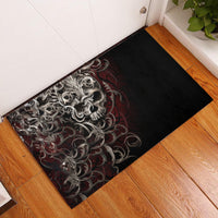 Skull Rubber Doormat Silver Warrior Royal - Wonder Print Shop