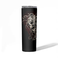 Skull Skinny Tumbler Silver Warrior Royal - Wonder Print Shop