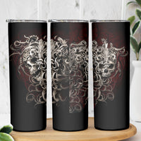 Skull Skinny Tumbler Silver Warrior Royal - Wonder Print Shop