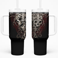 Skull Tumbler With Handle Silver Warrior Royal - Wonder Print Shop