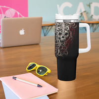 Skull Tumbler With Handle Silver Warrior Royal - Wonder Print Shop