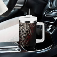 Skull Tumbler With Handle Silver Warrior Royal - Wonder Print Shop