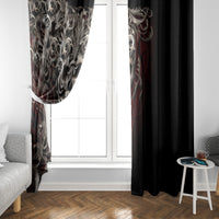 Skull Window Curtain Silver Warrior Royal - Wonder Print Shop
