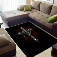 Skull Area Rug Head Skeleton Cross Skull - Wonder Print Shop