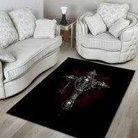 Skull Area Rug Head Skeleton Cross Skull - Wonder Print Shop