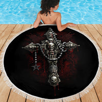 Skull Beach Blanket Head Skeleton Cross Skull - Wonder Print Shop
