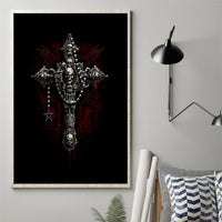 Skull Canvas Wall Art Head Skeleton Cross Skull - Wonder Print Shop