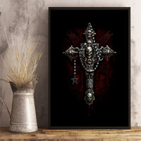 Skull Canvas Wall Art Head Skeleton Cross Skull - Wonder Print Shop