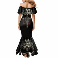 Skull Mermaid Dress Head Skeleton Cross Skull - Wonder Print Shop