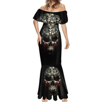 Skull Mermaid Dress Head Skeleton Cross Skull - Wonder Print Shop