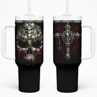 Skull Tumbler With Handle Head Skeleton Cross Skull - Wonder Print Shop