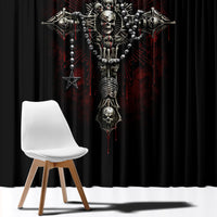 Skull Window Curtain Head Skeleton Cross Skull - Wonder Print Shop